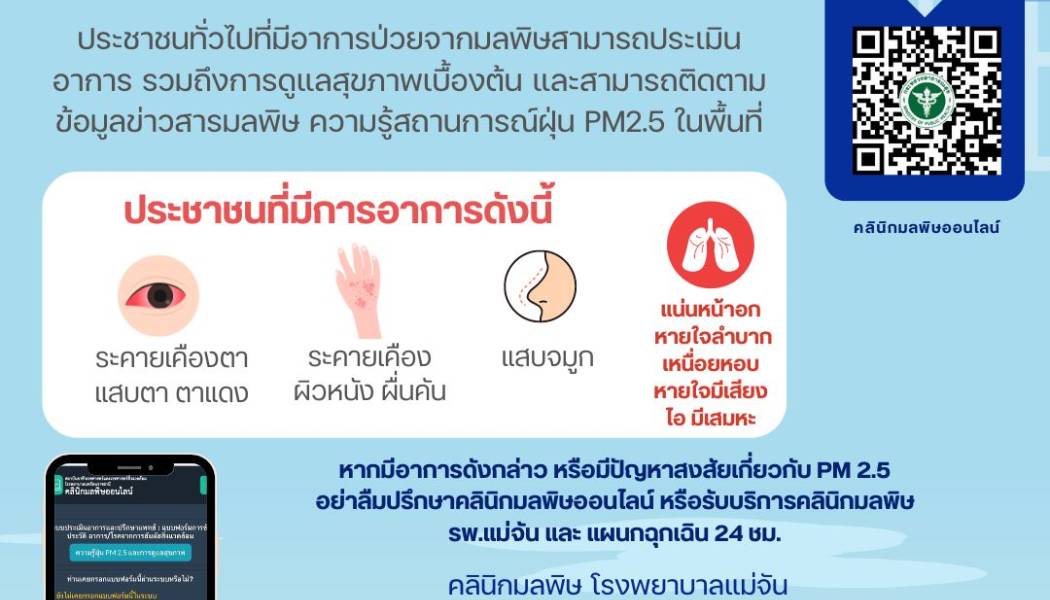คลินิกมลพิษออนไลน์ โรงพยาบาลแม่จัน 